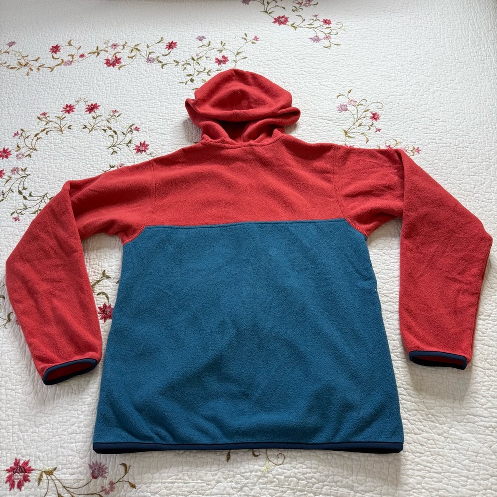 NEW Patagonia Kids' Micro D Snap-T Jacket Wavy Blue w/Sumac Red Size L (12) - Picture 2 of 5